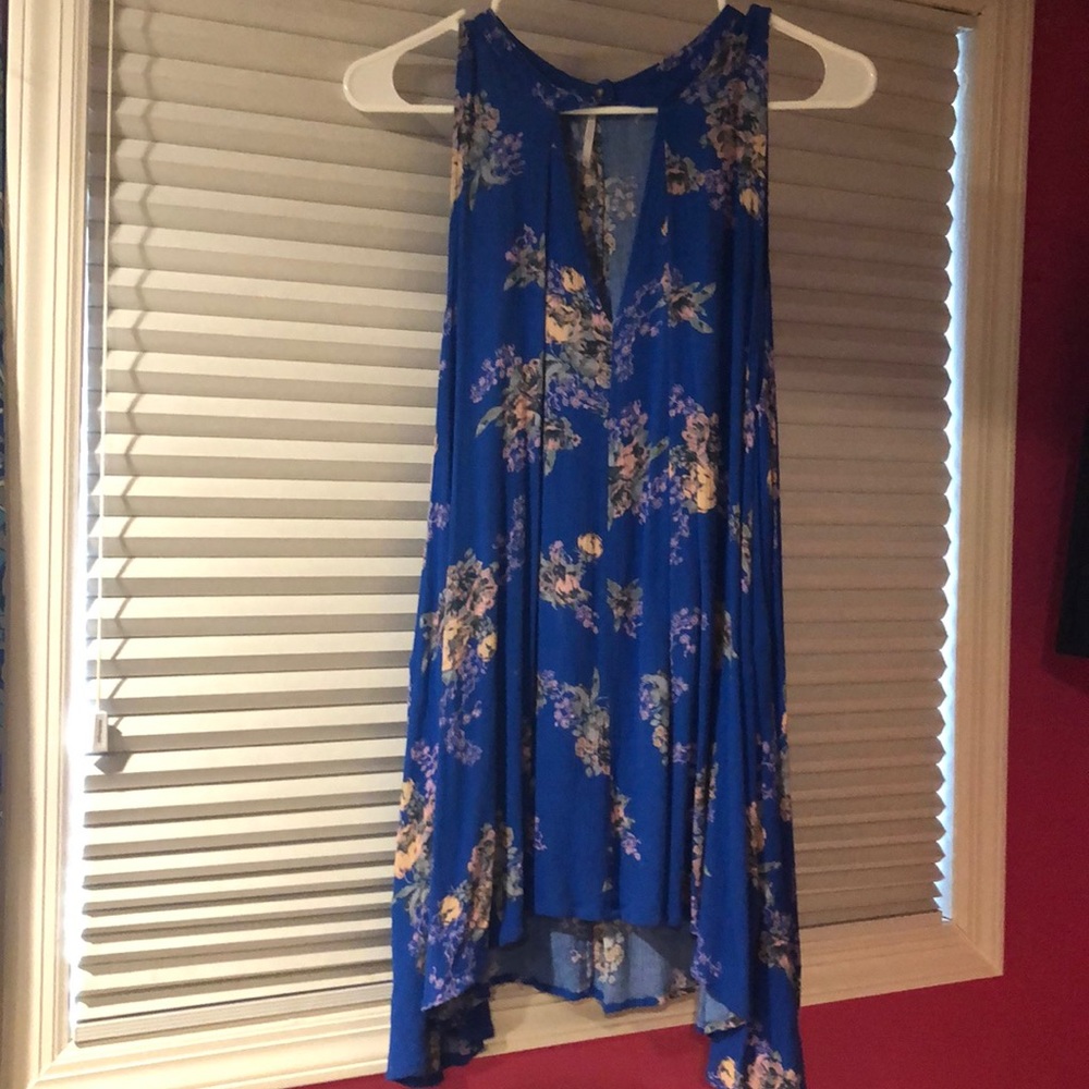 long blue tank top